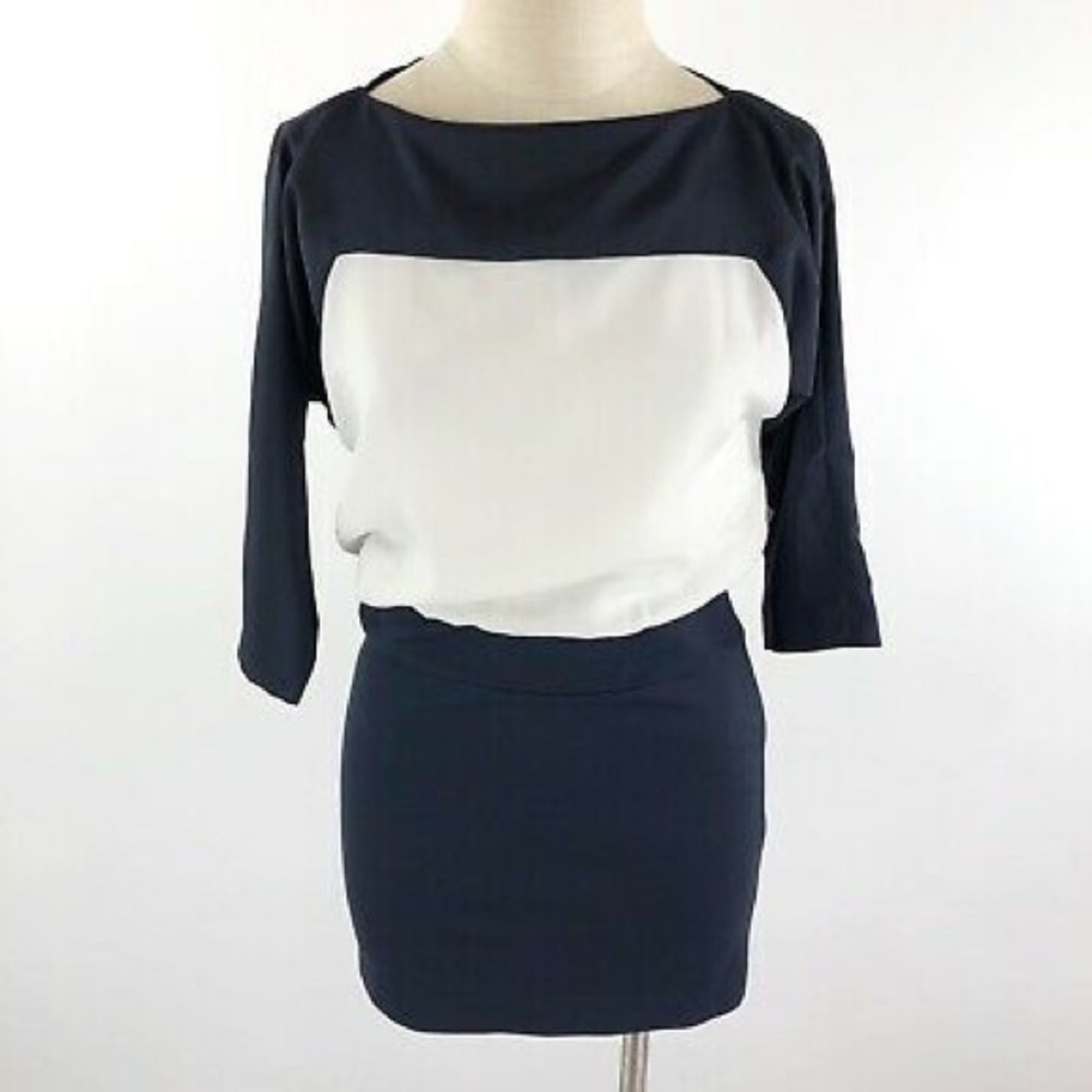 Navy and Cream Loft Shift dress